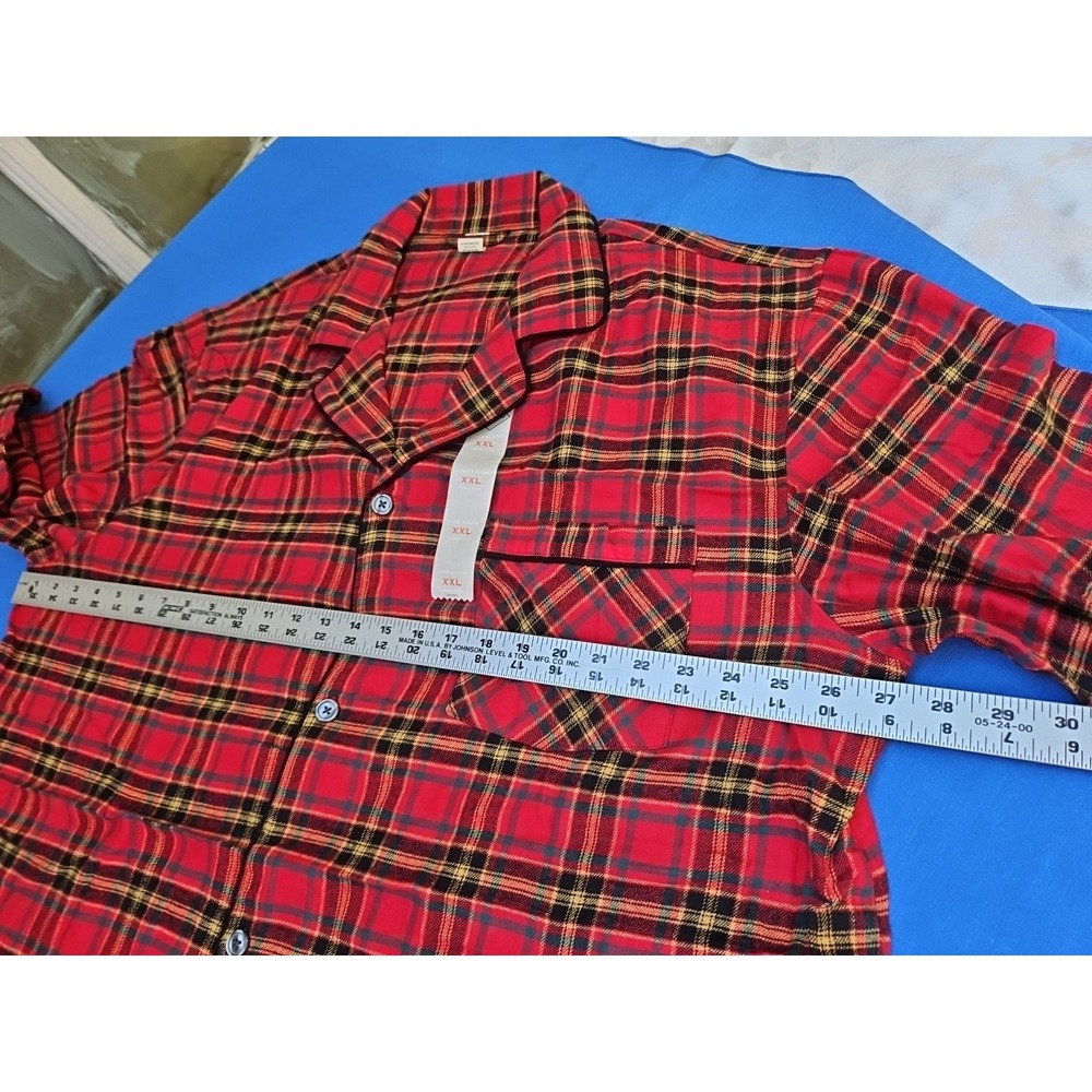 St. John's Bay Flannel Pajama Set Red Plaid PJs Lounge 2 Piece NEW XXL 2X - Picture 4 of 8